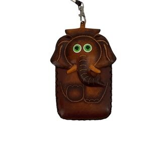 Charming Elephant Leather Crossbody Purse